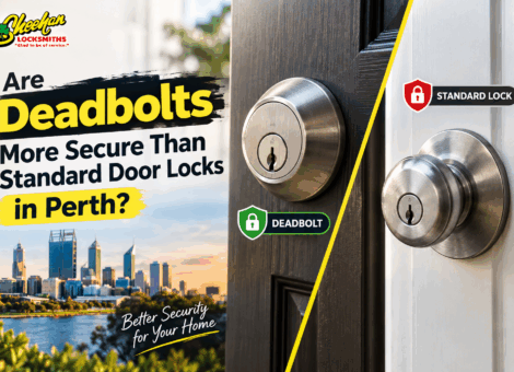 Deadbolt lock installed on a front door for improved home security in Perth