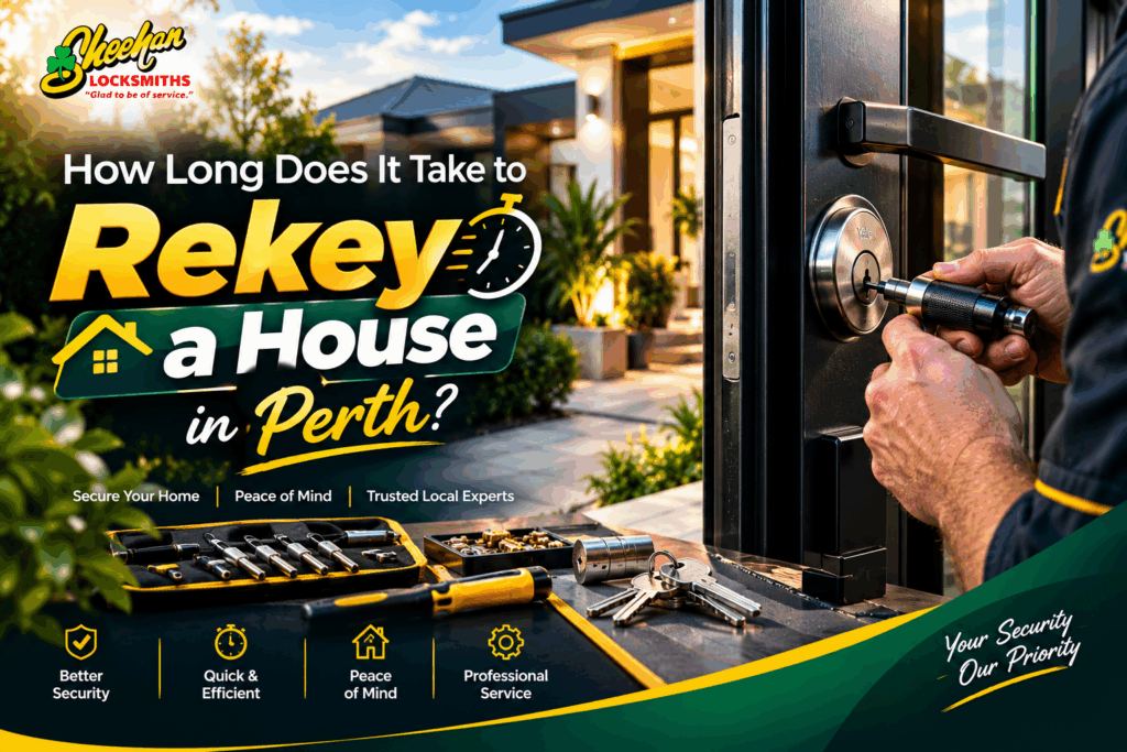 Image Alt Text: Lock rekey a house in Perth with a locksmith changing residential door locks
