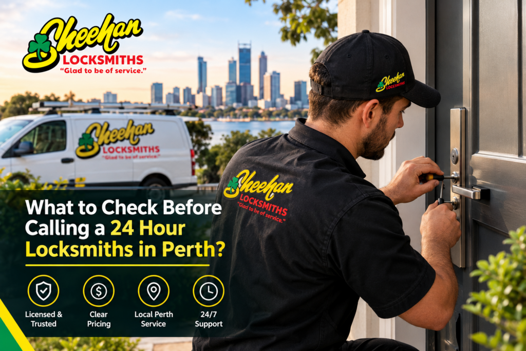24 hour locksmiths Perth helping with a residential door lock emergency