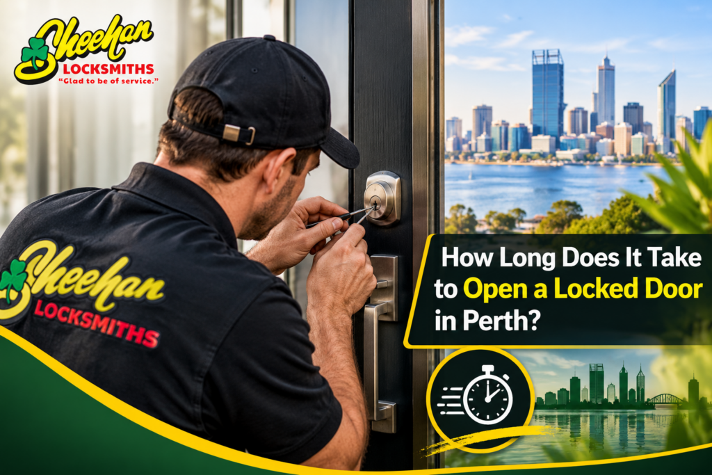 Locksmith opening a locked residential door in Perth